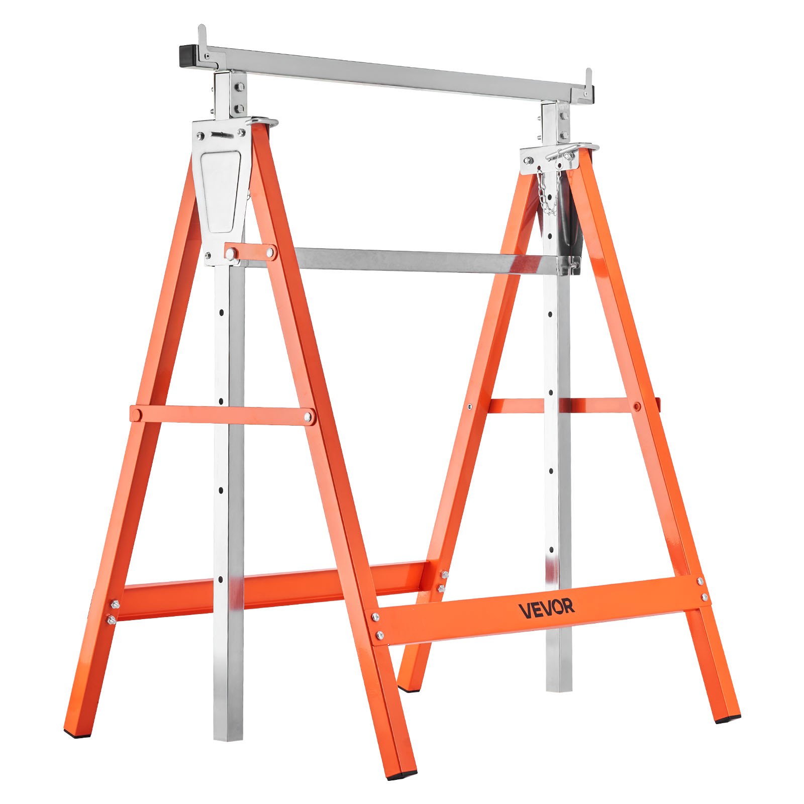 VEVOR Teleskop Arbeitsbock, 2er-Pack, Gerüstböcke, 200 kg Tragkraft, Unterstellbock, 800–1300 mm höhenverstellbar, mit rutschfesten Fußpolstern, für Holzarbeiten, Tischler & Bauunternehmer