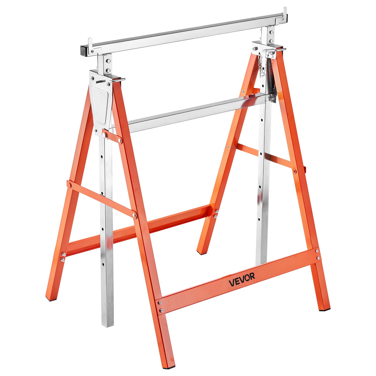 VEVOR Teleskop Arbeitsbock, 2er-Pack, Gerüstböcke, 200 kg Tragkraft, Unterstellbock, 800–1300 mm höhenverstellbar, mit rutschfesten Fußpolstern, für Holzarbeiten, Tischler & Bauunternehmer