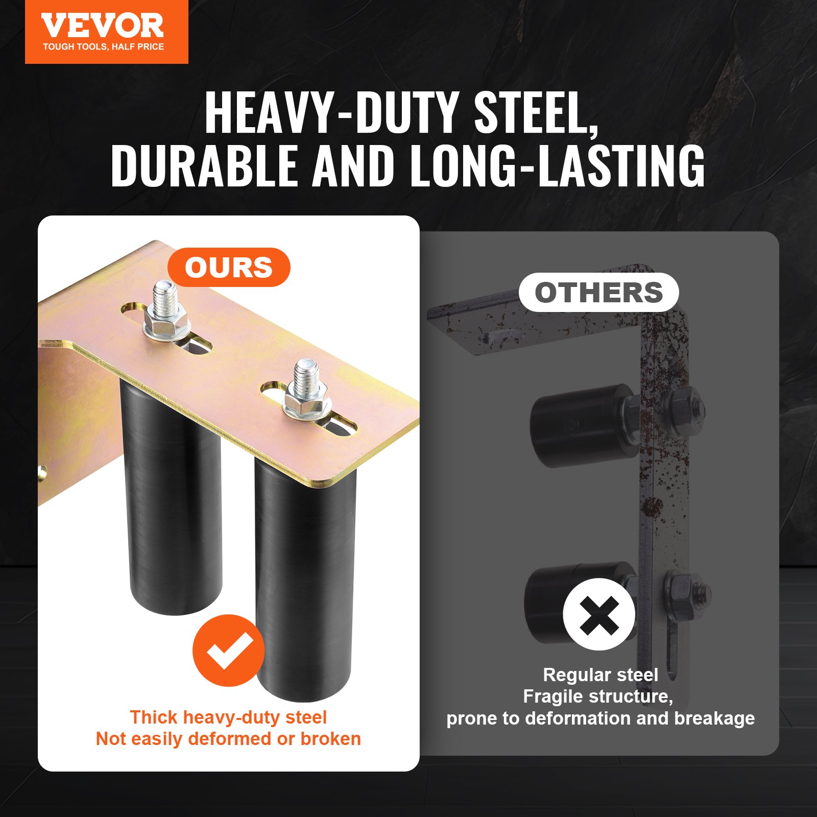 VEVOR Schiebetor-Set 203x200x105mm, Laufrolle-Hardware-Set mit L-Halterung, universell verstellbare Schiebetorrollen, robuste Schiebetor-Führungsrolle für Schiebetore und Rolltüren, schwarz