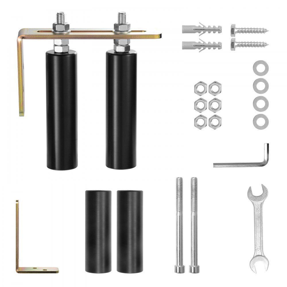 VEVOR Schiebetor-Set 200x180x45mm, Laufrolle-Hardware-Set mit L-Halterung, universell verstellbare Schiebetorrollen, robuste schwarze Schiebetor-Führungsrolle für Schiebetore und Rolltüren