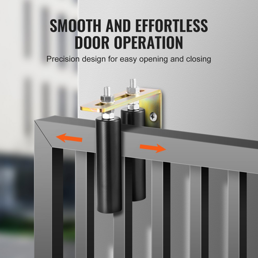 VEVOR sliding gate set 200x180x45mm, roller hardware set with L-bracket, universally adjustable sliding gate rollers, robust black sliding gate guide roller for sliding gates and roller doors