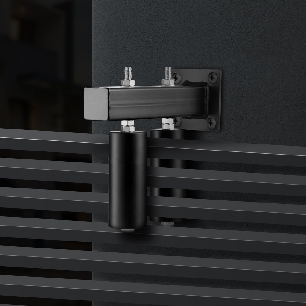 VEVOR Schiebetor-Set 260 x 257 x 102 mm, Laufrolle-Hardware-Set mit T-Halterung, universell verstellbare Schiebetorrollen, robuste schwarze Schiebetor-Führungsrolle für Schiebetore und Rolltüren