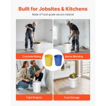 VEVOR Eimereinlage, 18,9 L, Silikon Eimereinsatz für Betonmischung, wiederverwendbar, zum Mischen von Dünnbettmörtel, Farbe, Beton & Epoxidharz, Eimerauskleidung, lebensmittelecht, 2 Stk, blau/gelb