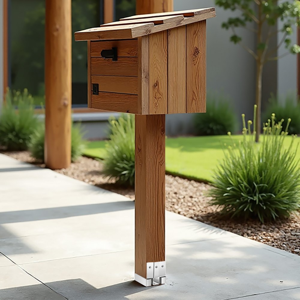 VEVOR post anchors, 10 pcs., inner dimensions 89.6x90.5 mm for 88.9x88.9 mm posts, concrete post anchors, carbon steel post bases with 25.4 mm spacing, for concrete pergolas & terraces