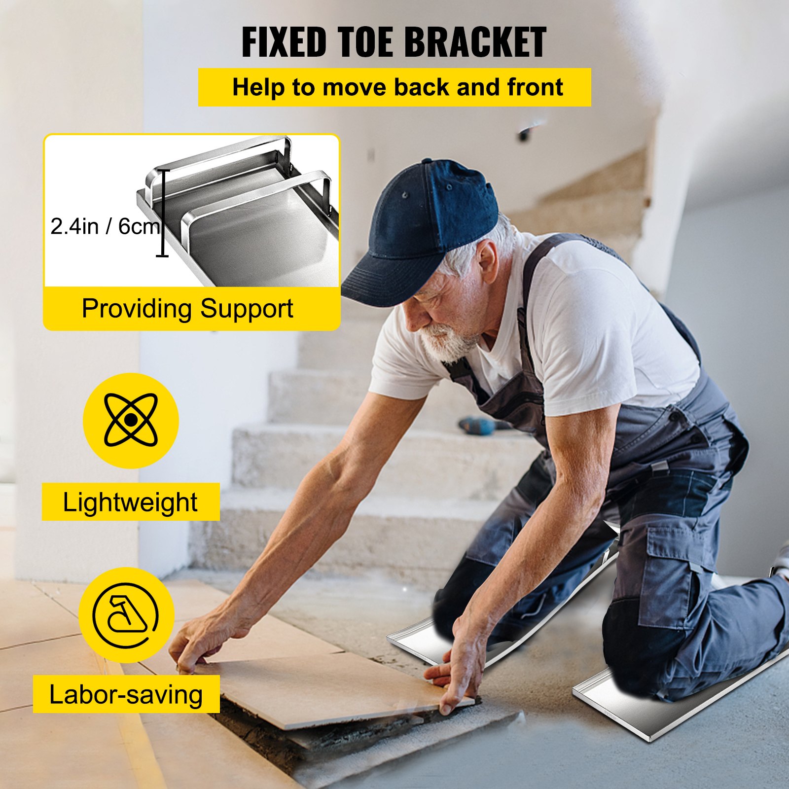 VEVOR Bau leichte Knie Board Beton Schieberegler Bein Schutz Kraft 28 "x 8"