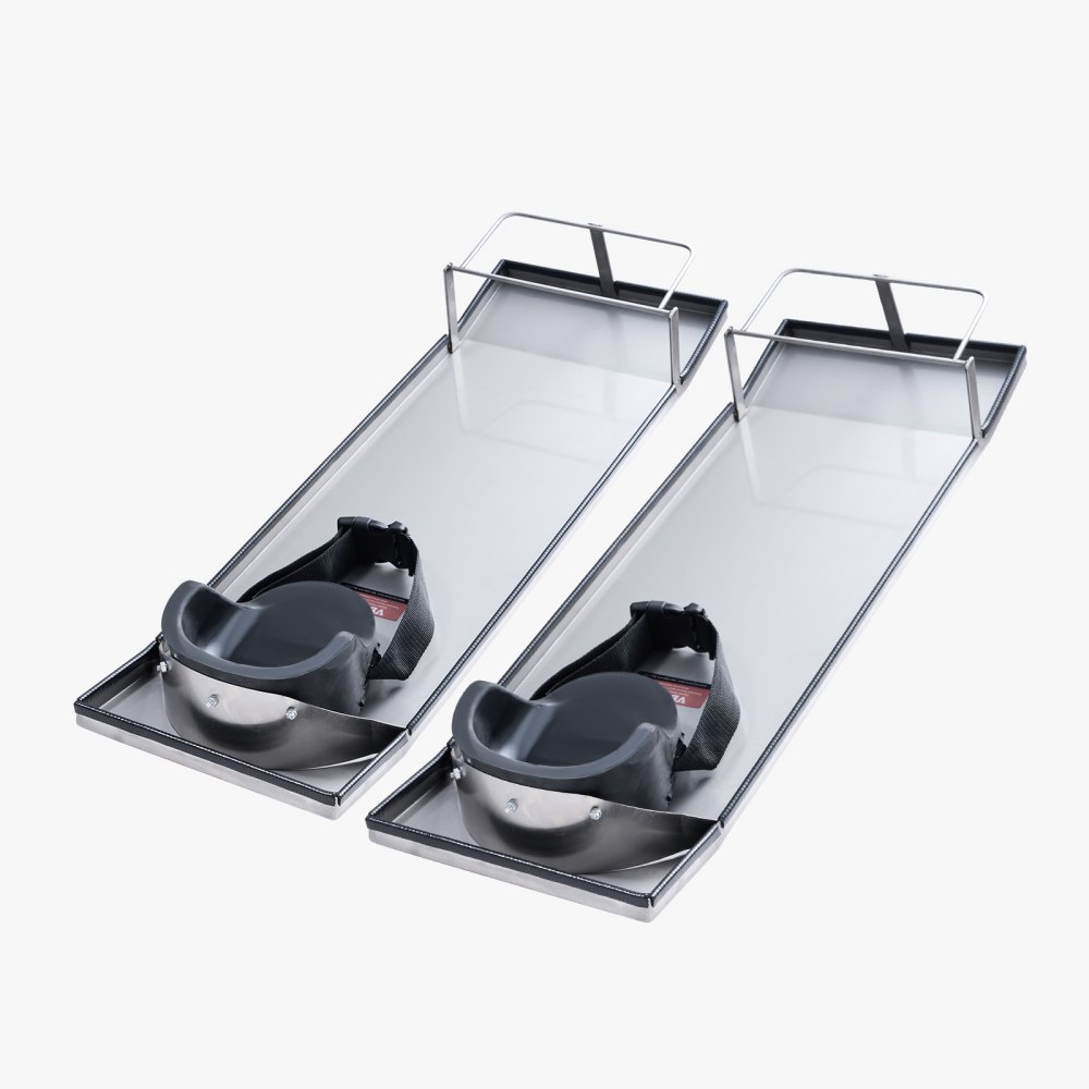 VEVOR stainless steel concrete knee boards, 747 x 255 mm concrete gliders, knee boards for concrete, concrete knee pads, movable gliders, with knee pads and board straps for cement and concrete finishing
