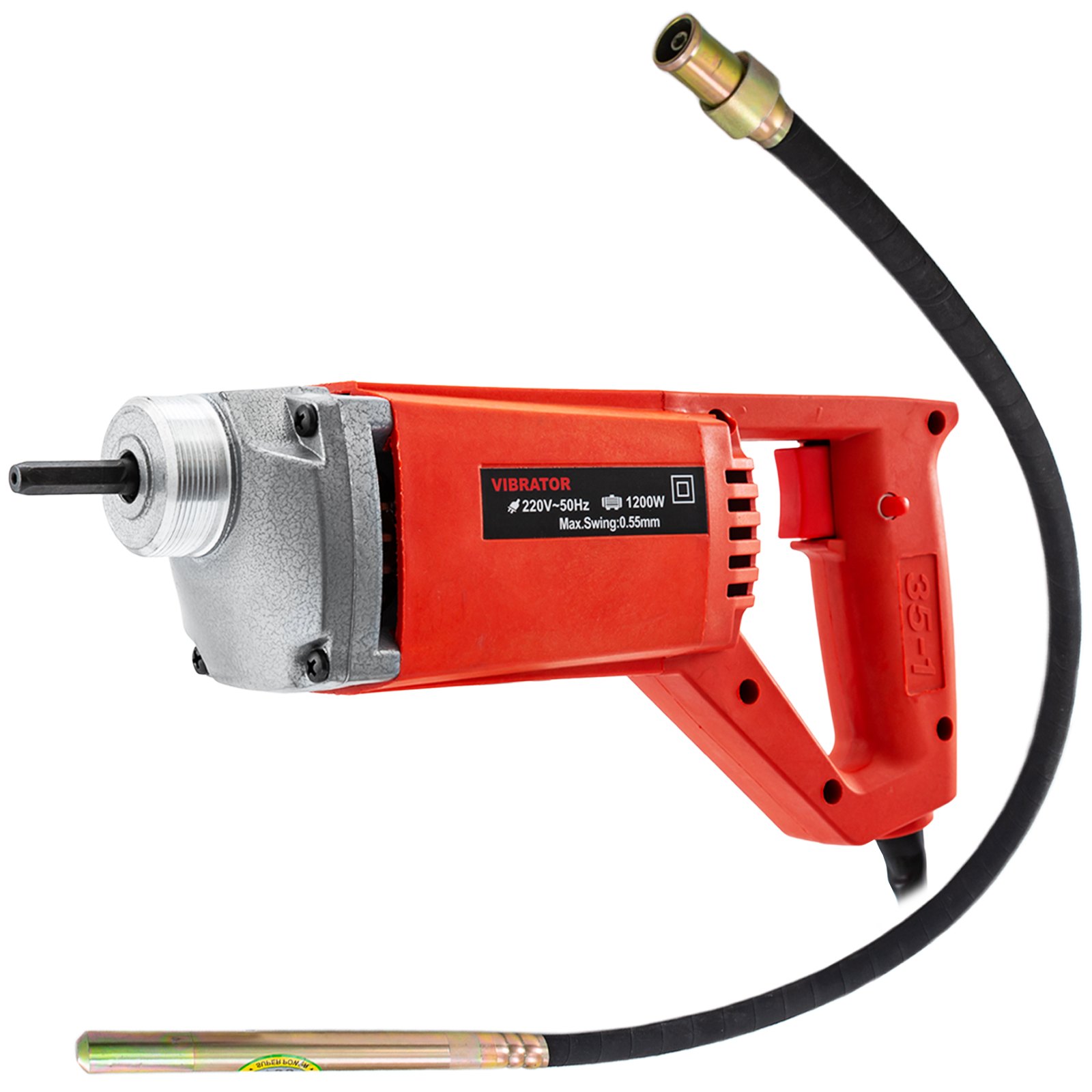 Betonrüttler Rüttelflasche Betonmischer φ35mm Innenrüttler Rüttler 1200w 2m