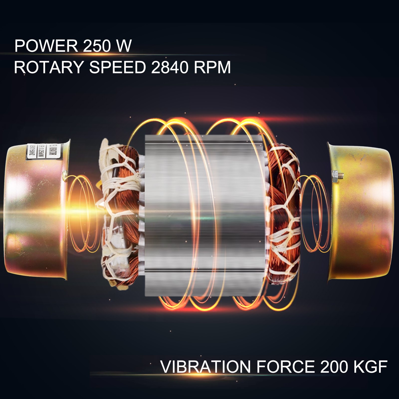 Betonrüttler Rüttelflasche 250w 200kgf 2840rpm Precision Rotor Closed Type 220v