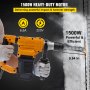 VEVOR Elektrischer Bohrhammer, 1500 W Kombihammer Bohrmaschinen, 32 mm Stemmhammer Schlagbohrmaschinen, Max. 850 U / min Meißelhammer Schlaghammer, 6,5 A Akku Abbruchhammer Kit, 5,5 kg Bürstenloser