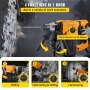 VEVOR Elektrischer Bohrhammer, 1500 W Kombihammer Bohrmaschinen, 32 mm Stemmhammer Schlagbohrmaschinen, Max. 850 U / min Meißelhammer Schlaghammer, 6,5 A Akku Abbruchhammer Kit, 5,5 kg Bürstenloser