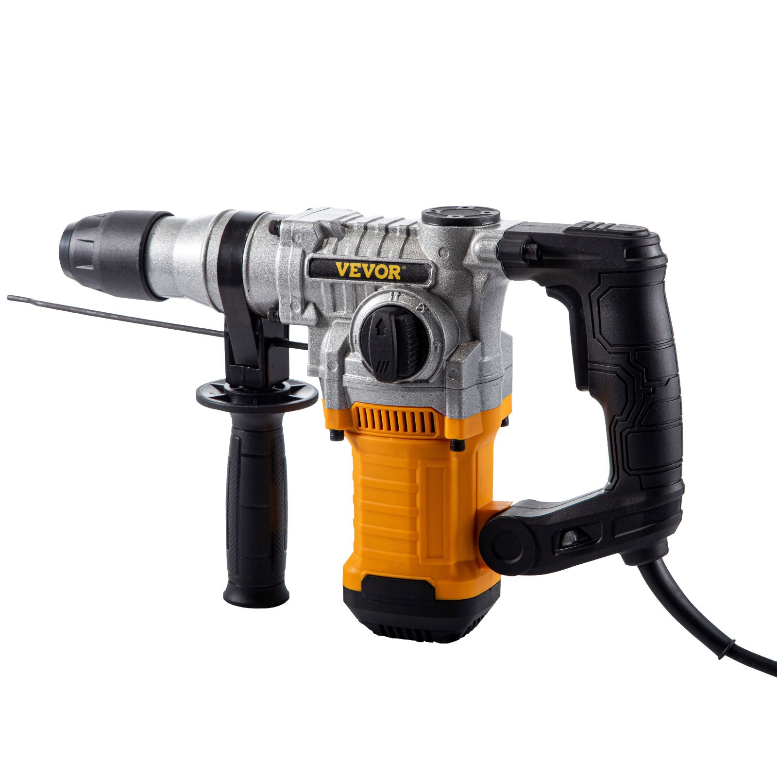 VEVOR Elektrischer Bohrhammer, 1050 W Kombihammer Bohrmaschinen, 26 mm Stemmhammer Schlagbohrmaschinen, Max. 850 U / min Meißelhammer Schlaghammer, 4,75 A Abbruchhammer Bürstenloser Tiefenanschlag