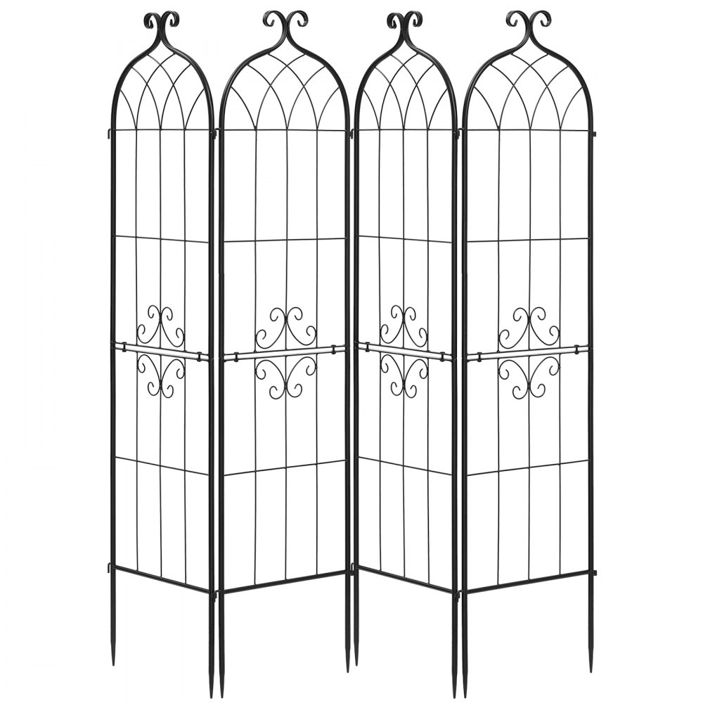 VEVOR Rankgitter, 152x40,5 cm 4er-Pack, Metall Rankhilfe mit Pulverbeschichteter Oberfläche & Verriegelungsmechanismus, Kletterhilfe, Garten Spalier, Pflanzengitter für Blumen, Gemüse & Rosen