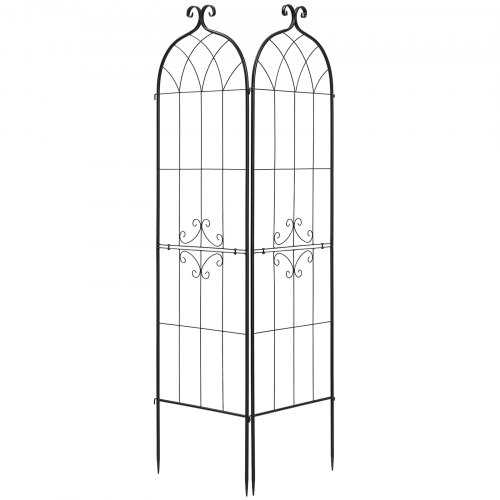 VEVOR Rankgitter, 180x52,5 cm 2er-Pack, Metall Rankhilfe mit Pulverbeschichteter Oberfläche & Verriegelungsmechanismus, Kletterhilfe, Garten Spalier, Pflanzengitter für Blumen, Gemüse & Rosen