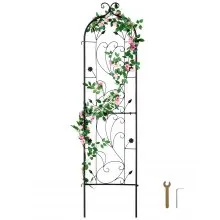 VEVOR Rankhilfe, 38x152 cm, Rankgitter, rostfreies Metallspalier für Gartenblumen, Kletterrosen-Spalier, Gurkenstütze, Kletterhilfe, dekoratives hohes Clematis-Spalier für Innenhöfe & Rasenflächen