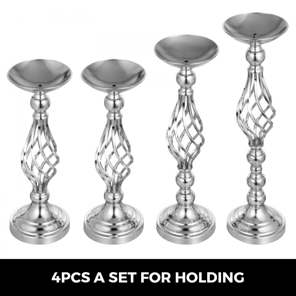 Kerzenständer Hochzeit Blumenvase 4 Stück Kerzenleuchter Blumenständer Silber