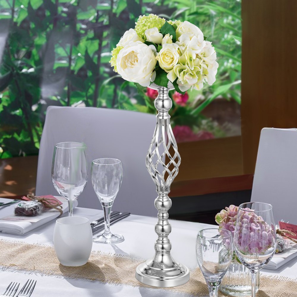 Kerzenständer Hochzeit Blumenvase 4 Stück Kerzenleuchter Blumenständer Silber