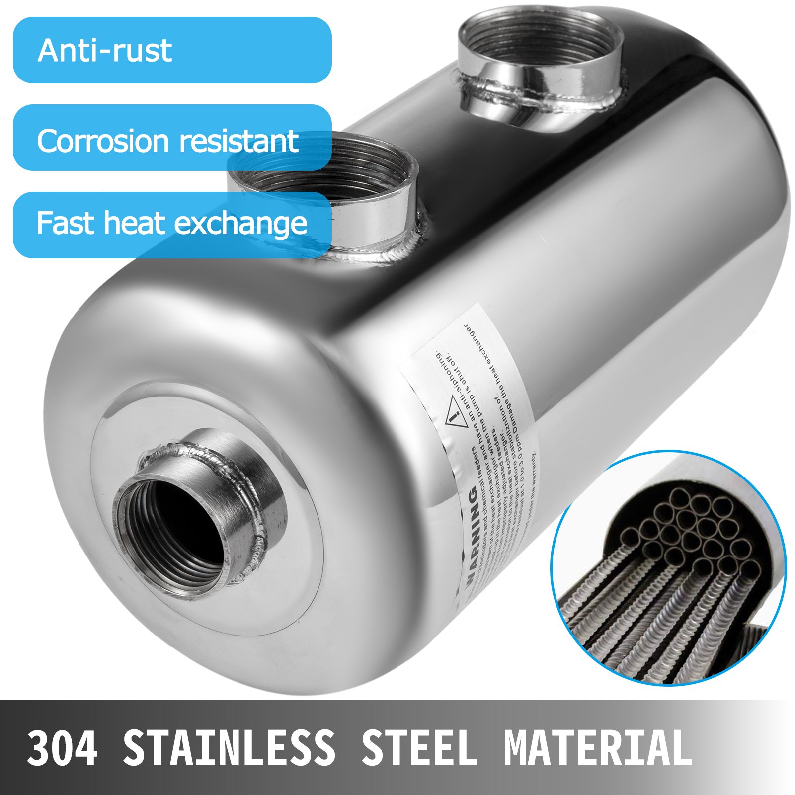 Wärmetauscher 95 Kbtu/h Schwimmbadwärmetauscher Schwimmbad Edelstahl ölkühlung