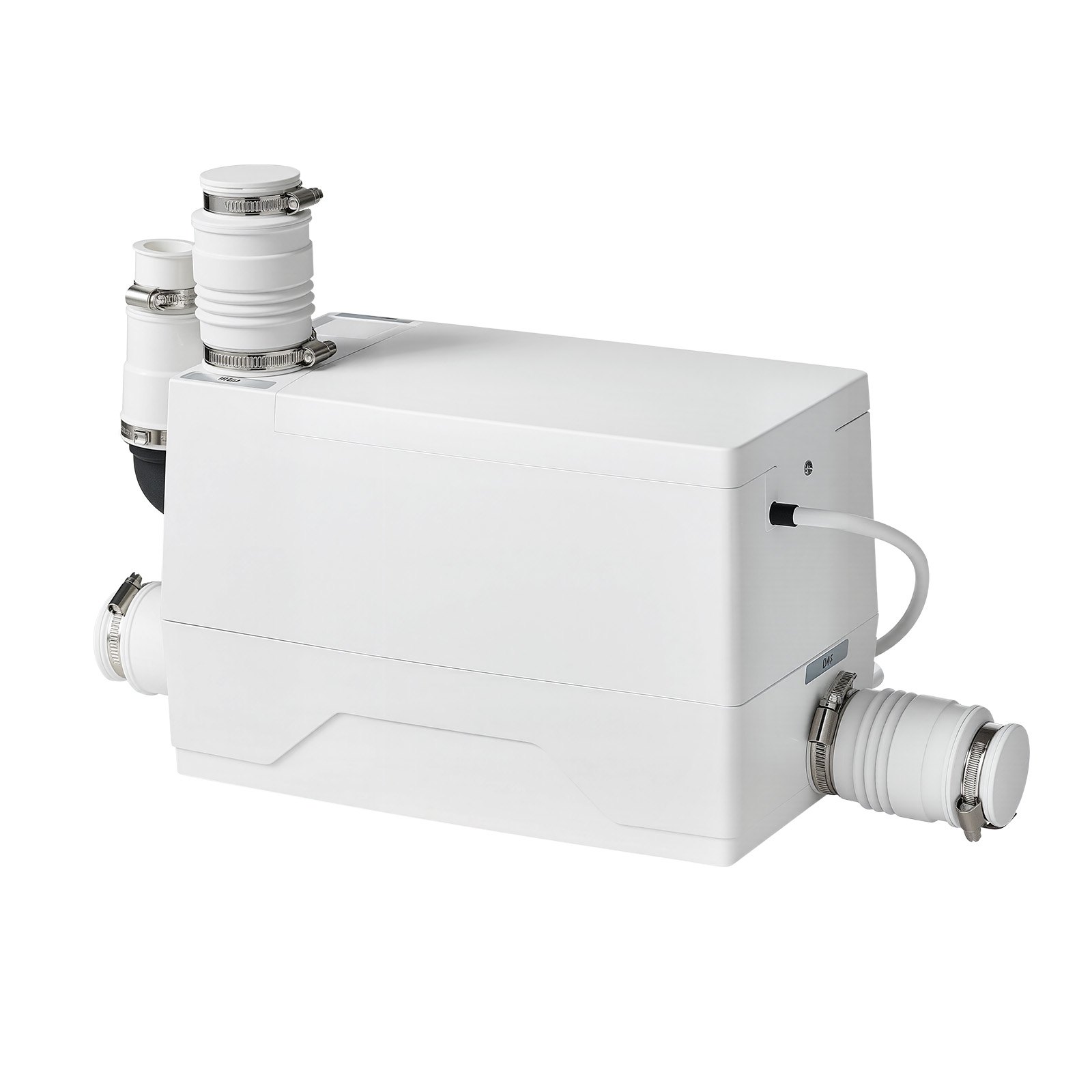 VEVOR Hebeanlage 800 W 7200 L/h Abwasserhebeanlage mit 8 m Förderhöhe Weiß, Abwasserpumpe mit 3 Einlässen zur Abwasserentsorgung in Keller Küche Spüle Dusche Badewanne und Waschküche