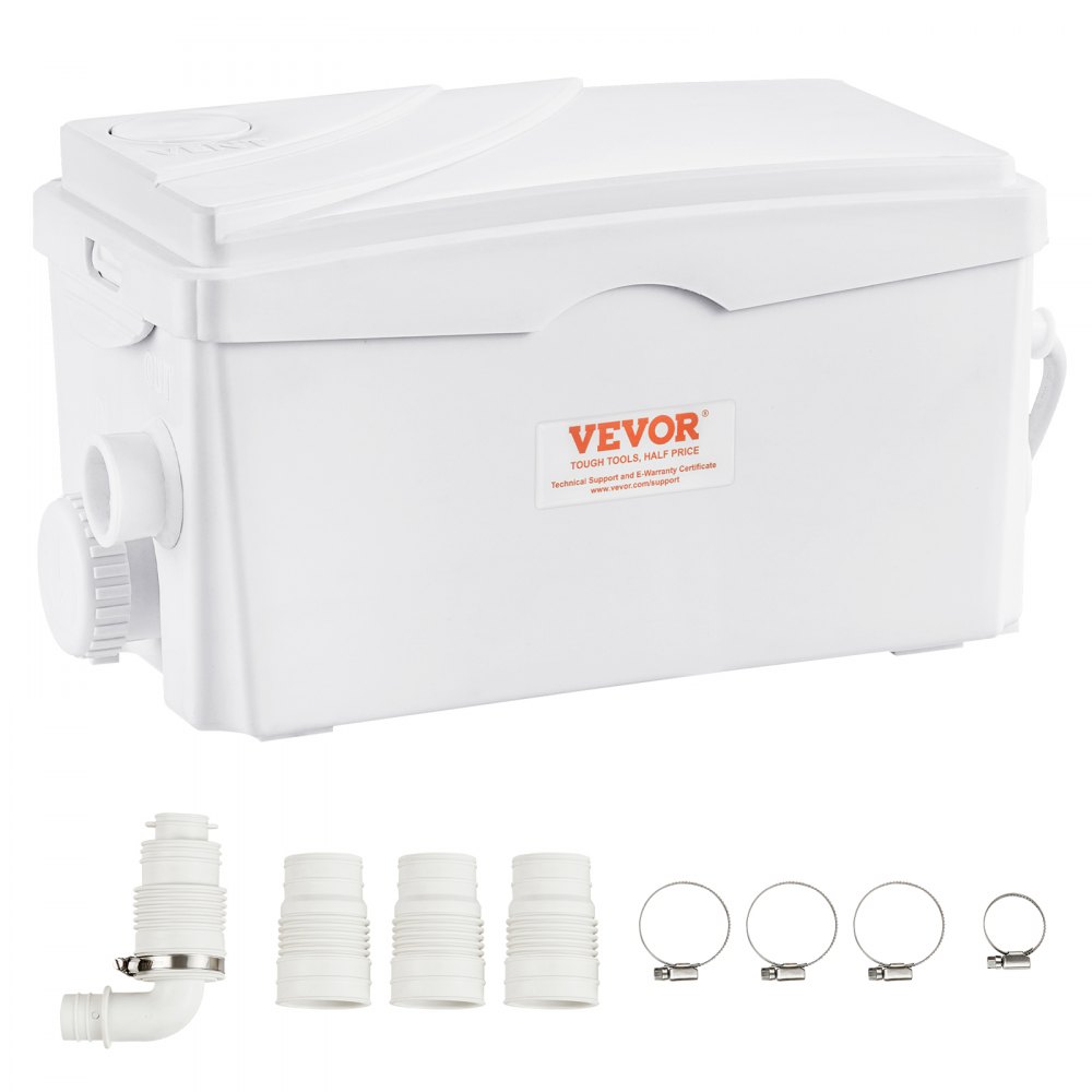 VEVOR Hebeanlage, 350 W, 6000 l/h Durchfluss, 7M Förderhöhe, Abwasserpumpe mit 3 Wassereinlässen für Keller, Küche, Spüle, Dusche, Badewanne, Wäscheabwasserentsorgung, Aufspülmaschine