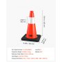 VEVOR Warnkegel 8er-Pack 455 mm Verkehrskegel Verkehrshütchen Pylonen PVC, für Parkplätze, Absperr- oder Warnbereiche, Verkehrsleitkegel mit Hochsichtbaren Reflektorstreifen, Platzsparend Stapelbar