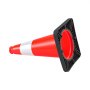 VEVOR Traffic Safety Cones 12 Pack 455 mm Flexible PVC Orange Traffic Cone, For Parking Lots and Home Use, with Weighted Black Base, Reflective Collar Visible at Night, Heavy Duty Design, Easy Storage