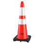 VEVOR Warnkegel 6er-Pack 715 mm Verkehrskegel Verkehrshütchen Pylonen PVC, für Parkplätze, Absperr- oder Warnbereiche, Verkehrsleitkegel mit Hochsichtbaren Reflektorstreifen, Platzsparend Stapelbar