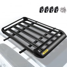 VEVOR Schwarz Aluminium Dachgepäckträger Korb, Gepäckträger 127 x 90 x 14 cm, Gepäck Fracht Träger 100 kg, Relingträger mit Bars Auto Dachträger, Relingträger Leichtes