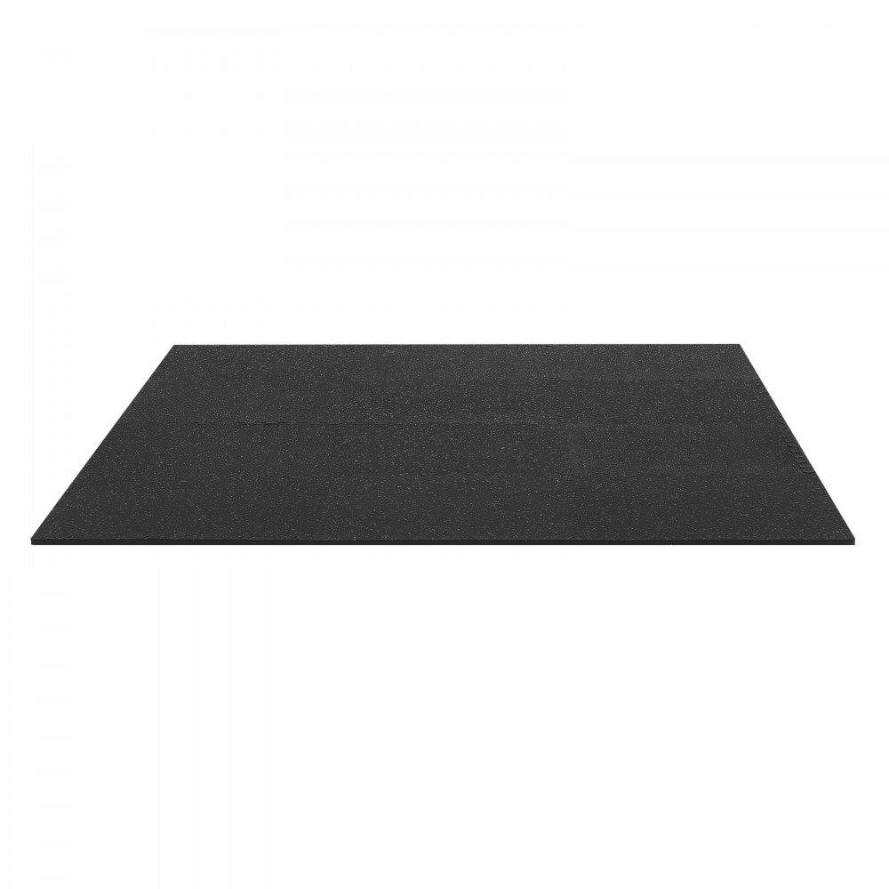VEVOR 12 x Puzzlematte Bodenschutzmatte 610 x 610 x 14 mm, Hochdichte EVA-Schaumstoffmatte, Ineinandergreifende Fitnessmatte Gymnastikmatte Sportmatte, Trainingsmatte (Schwarz) mit Grauen Punkten