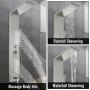 VEVOR 5 in 1 Duschsäule Kopfbraus Regenduschensäule Edelstahl Hydromassage Wasserfall Handbrause(Silber matt,Separate)