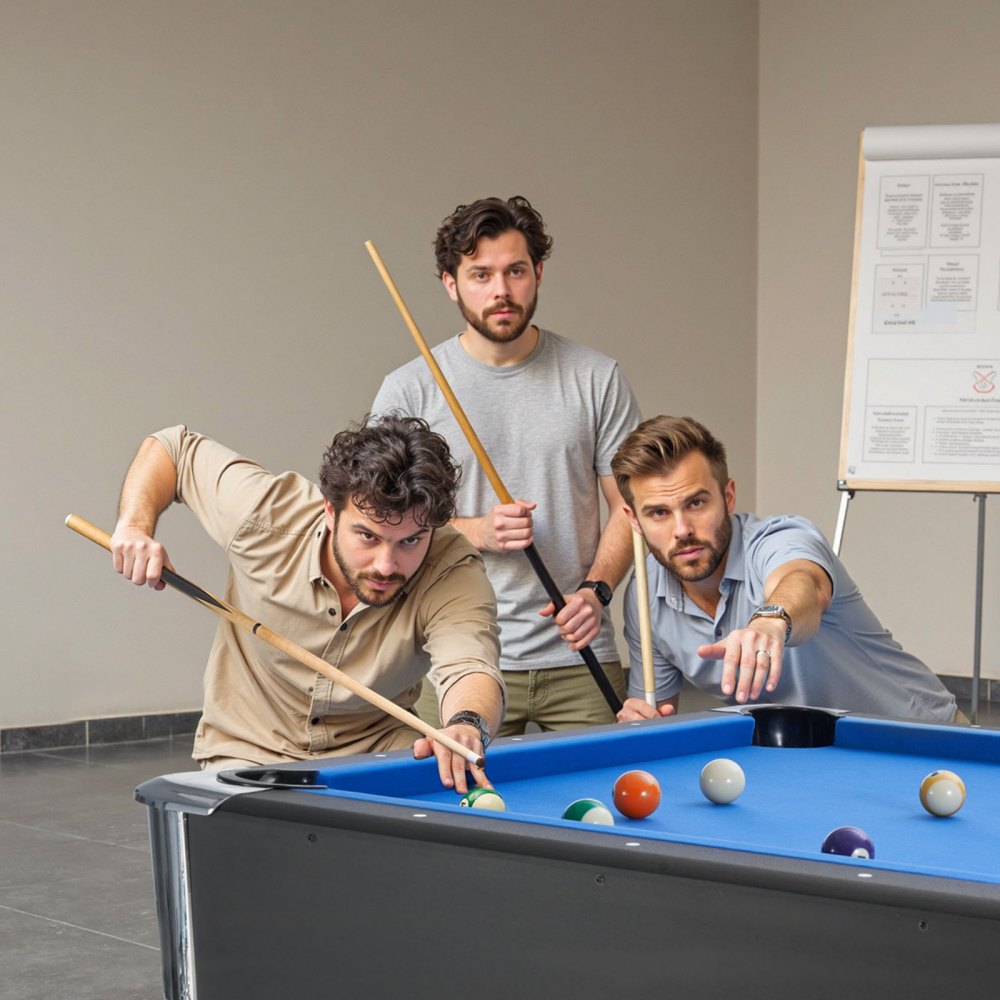 VEVOR Billardtisch 213 cm moderner Spieltisch mit verstellbaren Füßen, komplettes Set inkl. Bällen/Queues/Ständer/Kreide/Bürste, für Spielzimmer Freizeiträume schwarz mit blauem Tuch