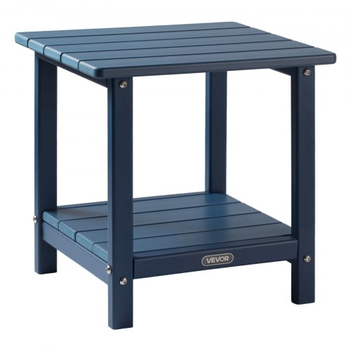 VEVOR Beistelltisch Kunststoff, 45x38x44 cm, Gartentisch aus HDPE, Balkontisch mit 2 Ablagen, Nachttisch, Couchtisch, Dekotisch, geeignet für