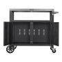 VEVOR Outdoor-Grillwagen mit Aufbewahrungsschrank, 92 cm Grilltisch mit Edelstahlplatte, Griff, Rollen und Flaschenöffner, Küchenwagen & Servierwagen für Terrasse, Garten, Bar und BBQ-Bereich
