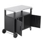 VEVOR Outdoor-Grillwagen mit Aufbewahrungsschrank, 92 cm Grilltisch mit Edelstahlplatte, Griff, Rollen und Flaschenöffner, Küchenwagen & Servierwagen für Terrasse, Garten, Bar und BBQ-Bereich