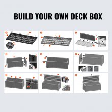 VEVOR 454L Auflagenbox PP Gerätebox 1430x675x605mm Aufbewahrungsbox Außenbereich 399kg Tragfähigkeit Gartenbox Kissenbox Ideal zum Aufbewahren von Sportgeräten Gartenwerkzeugen usw.