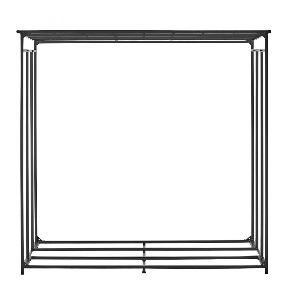 VEVOR Kaminholzregal 3/8 Cord Brennholzregal Feuerholzregal 1855x715x1850mm, für Kamin, Terrasse & Balkon, Rahmen aus Kohlenstoffstahl Pulverbeschichtet, Tragfähigkeit 730 kg, Kapazität 1962 L Schwarz