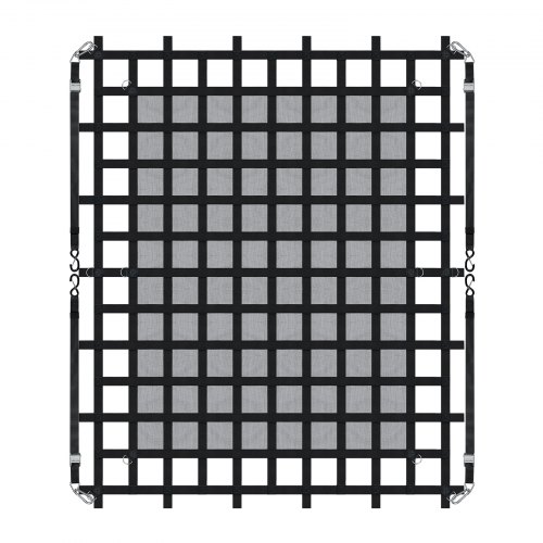 VEVOR Frachtnetz Für LKW 2440 X 2060 Mm – Ladungssicherungsnetz Mit 4 Gurten (680 Kg Traglast, 16 D-Ringe, Wetterfest)