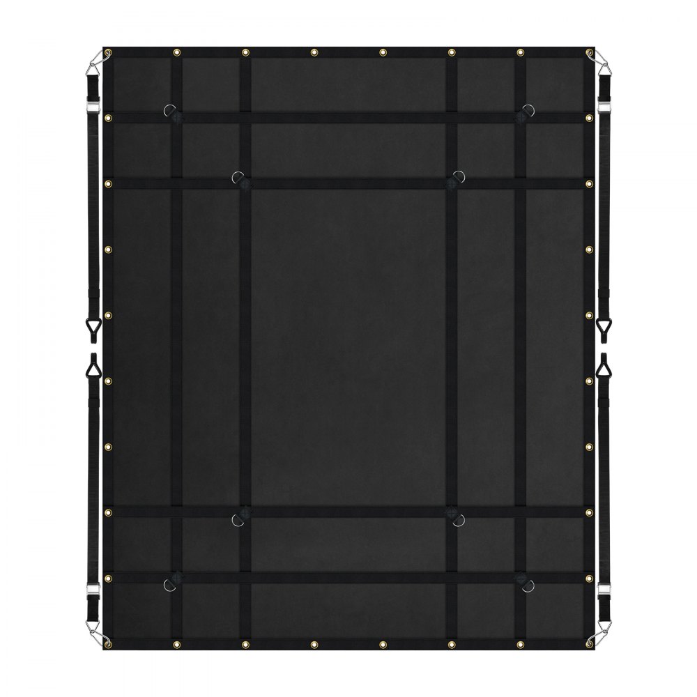 VEVOR Frachtnetz, 183 x 145 cm, LKW-Ladungsnetz für die Ladefläche, 4 verstellbare Gurte mit Karabinern und gummibeschichteten Haken, langlebig, geeignet für Pickup, Jeep, LKW, SUV, Boot (schwarz)