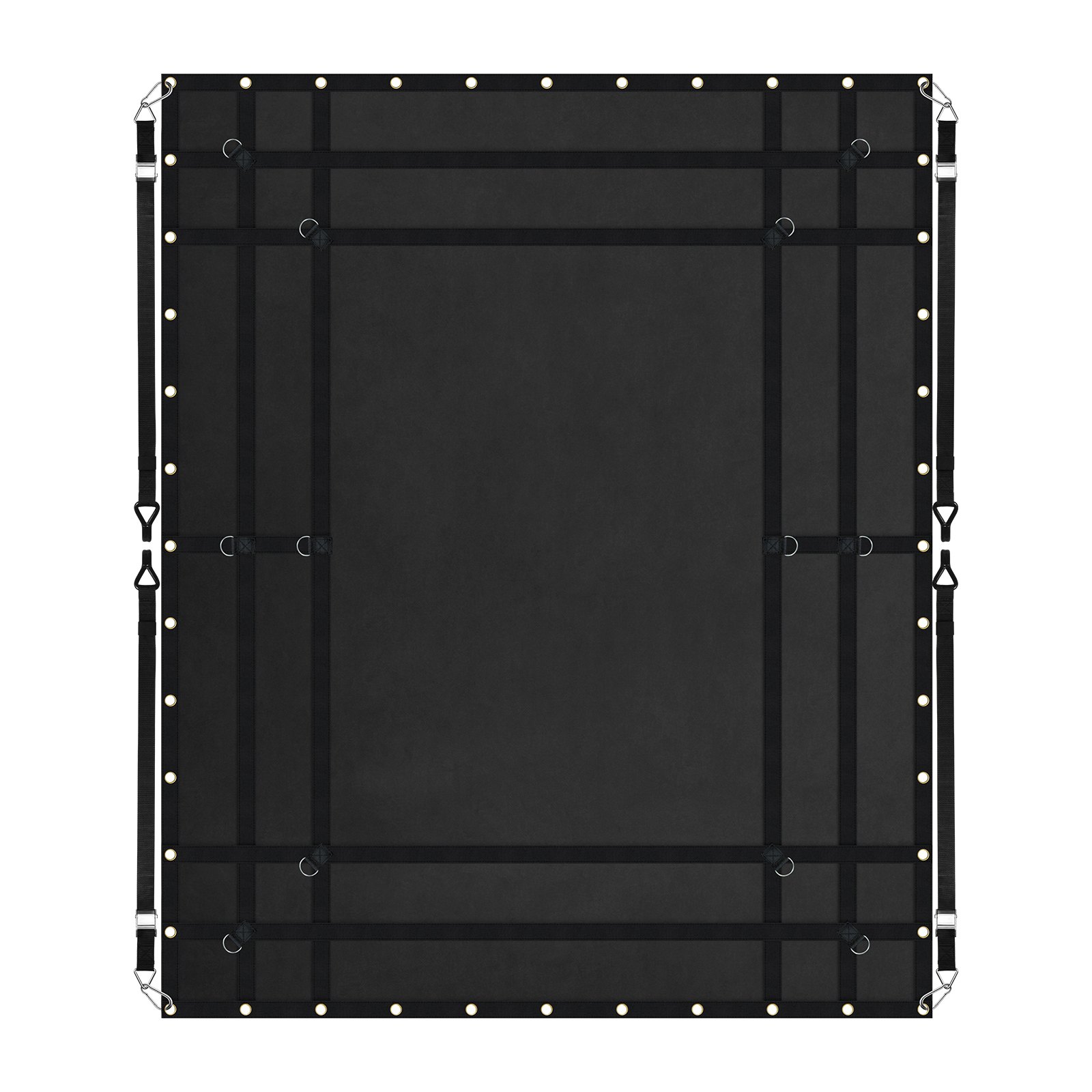 VEVOR Ladungsnetz, 243,8 x 206,4 cm, robustes LKW-Ladungsnetz für die Ladefläche, 4 verstellbare Gurte mit Karabinern und gummibeschichteten Haken, langlebig, geeignet für Pickup, Jeep, LKW, SUV, Boot (schwarz)