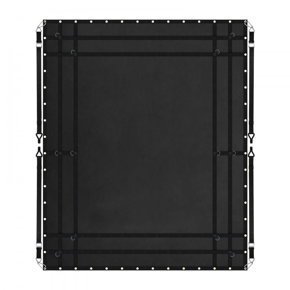 VEVOR Frachtnetz, 305 x 267 mm, LKW-Ladeflächennetz, 4 verstellbare Gurte mit Karabinern und gummibeschichteten Haken, Transportnetz, Gepäcknetz geeignet für Pickup, Jeep, LKW, SUV, Boot (schwarz)