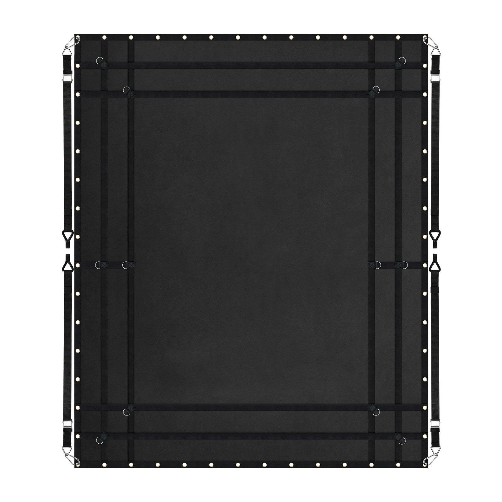 VEVOR Frachtnetz, 305 x 267 mm, LKW-Ladeflächennetz, 4 verstellbare Gurte mit Karabinern und gummibeschichteten Haken, Transportnetz, Gepäcknetz geeignet für Pickup, Jeep, LKW, SUV, Boot (schwarz)