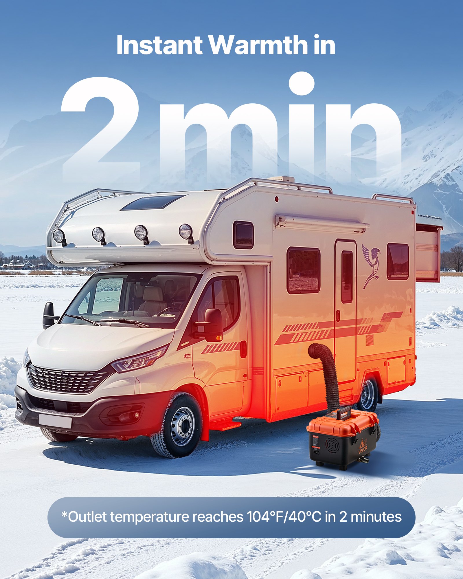 VEVOR Dieselheizung Lufterhitzer 8 kW DC 12 V/24 V tragbare Standheizung (All in One) mit Fernbedienung und LCD-Bildschirm, geringe Geräuschentwicklung, 4 L Kraftstofftank für Lkw Wohnmobile