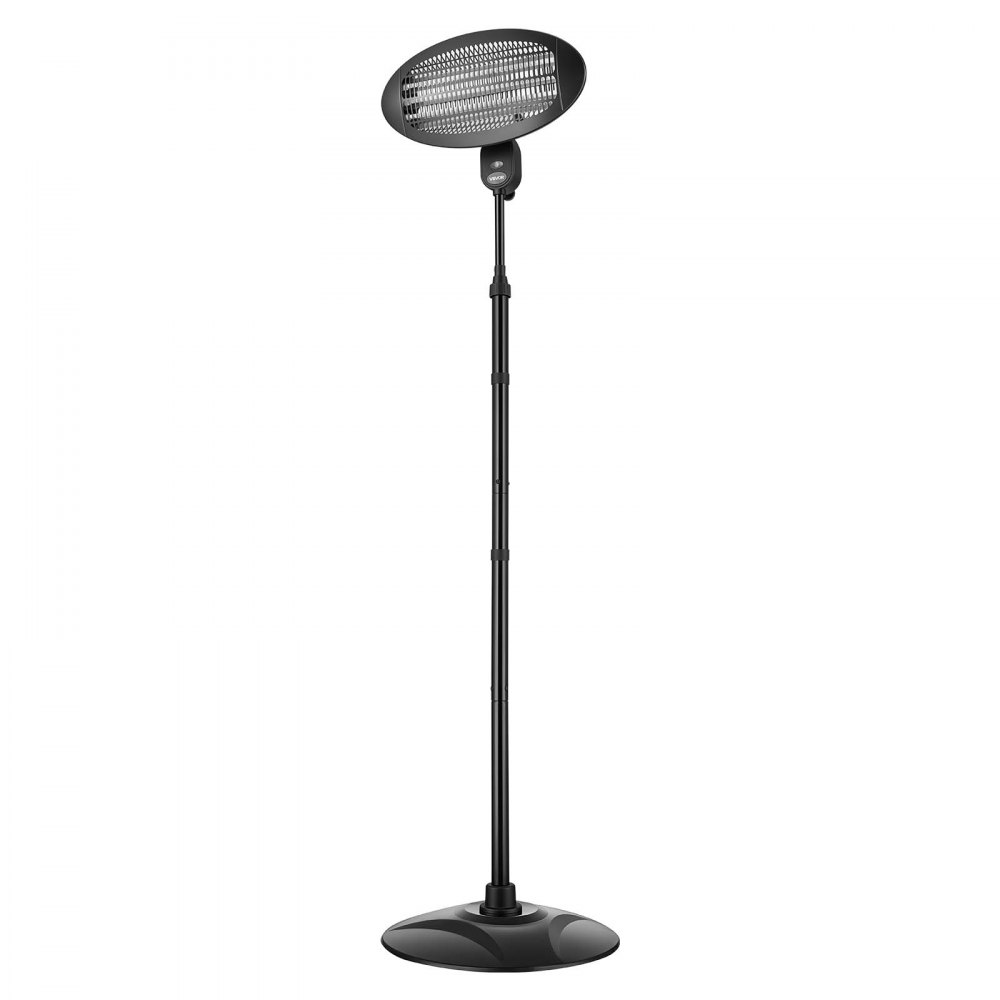 VEVOR Infrarot Heizstrahler 2000W 2-in-1 Infrarotstrahler mit Zugschalter, Infrarotheizung für Garten Terrasse Balkon, 3 Heizstufen, Kaltgewalzter Stahl, Mit Quarz-Heizelemente, Wand- & Standgerät