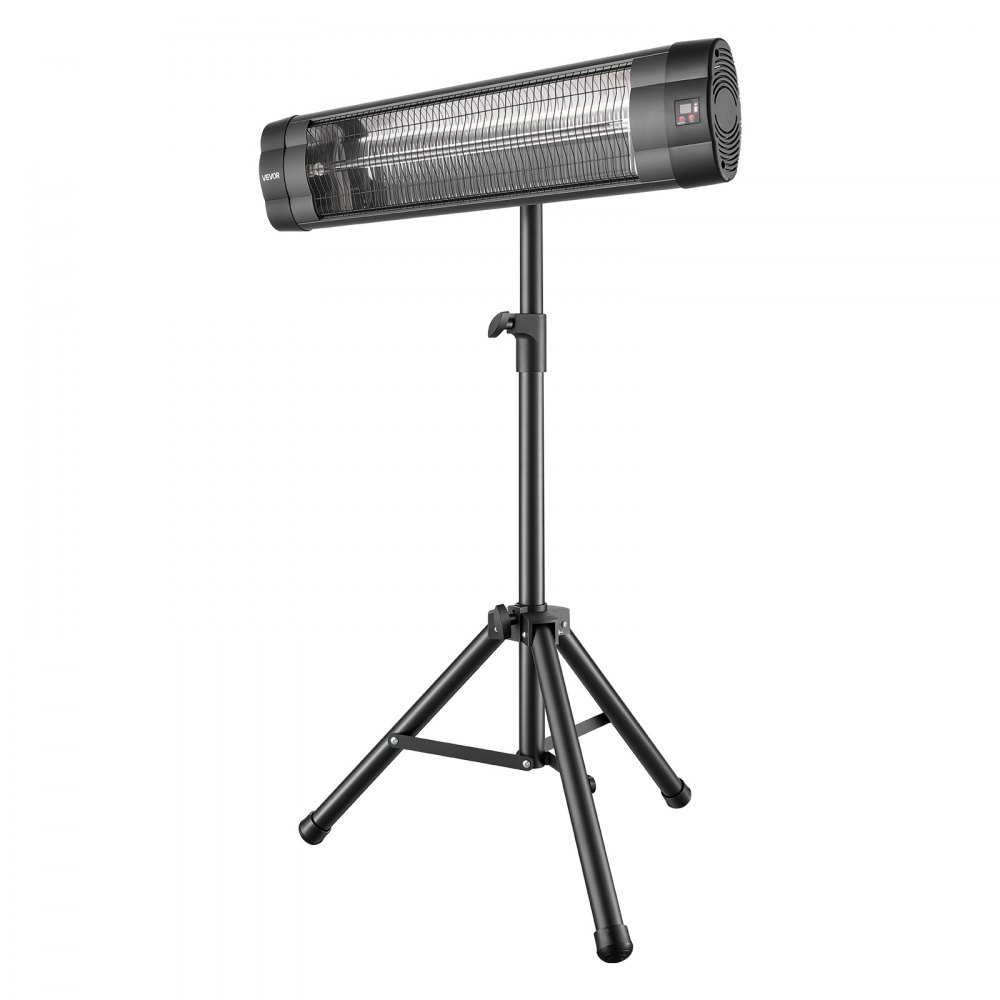 VEVOR Infrarot Heizstrahler 2500W Elektrischer Infrarotstrahler mit Stativ, Infrarotheizung für Garten Terrasse Balkon, Bedienfeld & Fernbedienung, 3 Heizstufen, 24h Timer, 2-in-1 Wand- & Standgerät