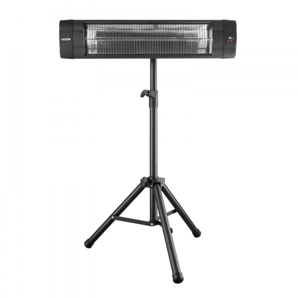 VEVOR Infrarot Heizstrahler 2500W Elektrischer Infrarotstrahler mit Stativ, Infrarotheizung für Garten Terrasse Balkon, Bedienfeld & Fernbedienung, 3 Heizstufen, 24h Timer, 2-in-1 Wand- & Standgerät