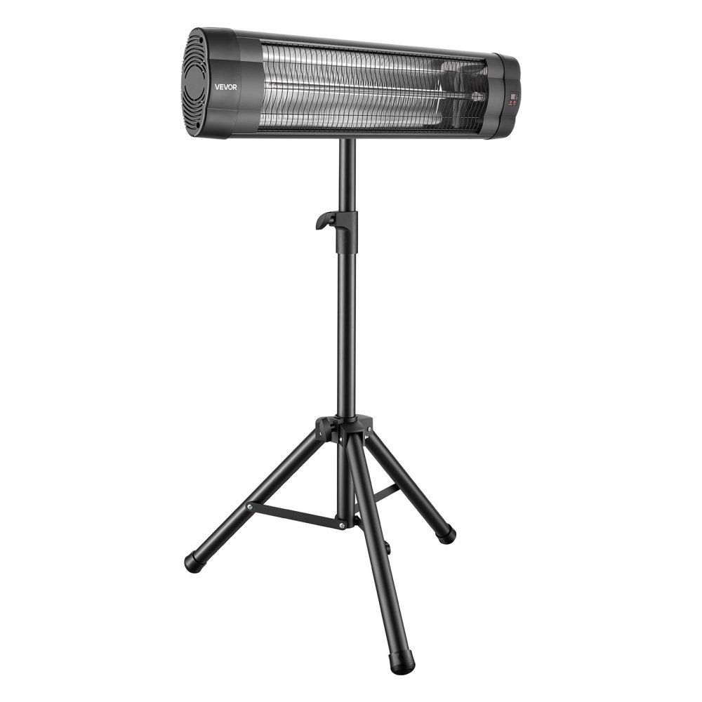 VEVOR Infrarot Heizstrahler 2500W Elektrischer Infrarotstrahler mit Stativ, Infrarotheizung für Garten Terrasse Balkon, Bedienfeld & Fernbedienung, 3 Heizstufen, 24h Timer, 2-in-1 Wand- & Standgerät