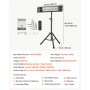 VEVOR Infrarot Heizstrahler 2500W Elektrischer Infrarotstrahler mit Stativ, Infrarotheizung für Garten Terrasse Balkon, Bedienfeld & Fernbedienung, 3 Heizstufen, 24h Timer, 2-in-1 Wand- & Standgerät
