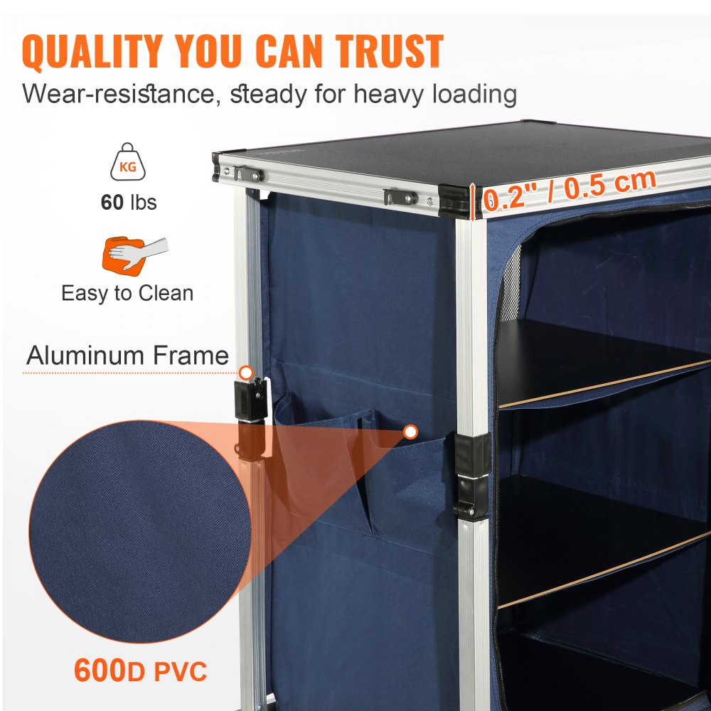 VEVOR faltbare Campingküche, tragbare Outdoor-Küchen-Aufbewahrungstasche aus Aluminium