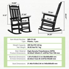 VEVOR Schaukelstuhl Schaukelsessel Relaxsessel Relaxstuhl HIPS bis 181,6 kg