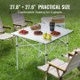 VEVOR Klapptisch Campingtisch 705 x 700 x 700 mm, Zusammenklappbarer Gartentisch Balkontisch Mehrzwecktisch 30 kg Belastbar Aluminiumlegierung Camping Tisch Falttisch Hochtemperaturbeständig Tragbar