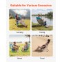 VEVOR Folding Beach Chair, High Back Camping Chairs for Adults, with Cup Pocket, Mesh Back, Carry Bag, Portable Extra Wide Seat Chair 150 kg Heavy Duty Support, for Outdoor, Camp, Light Blue